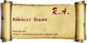 Rákóczi Árpád névjegykártya